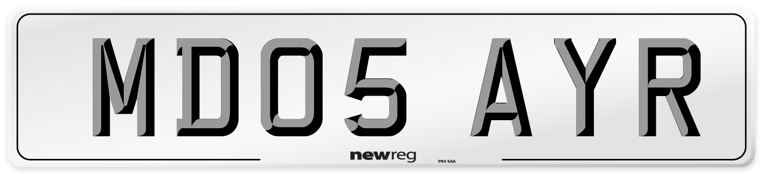 MD05 AYR Number Plate from New Reg